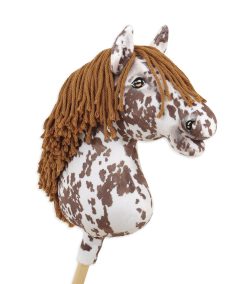 Hobby Horse Brauner Tigerschecke — handgenähtes Steckenpferd