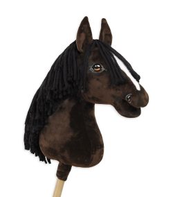 Hobby Horse Dunkelbrauner — handgenähtes Steckenpferd