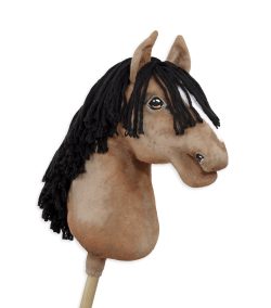 Hobby Horse Falbe (Buckskin) — handgenähtes Steckenpferd