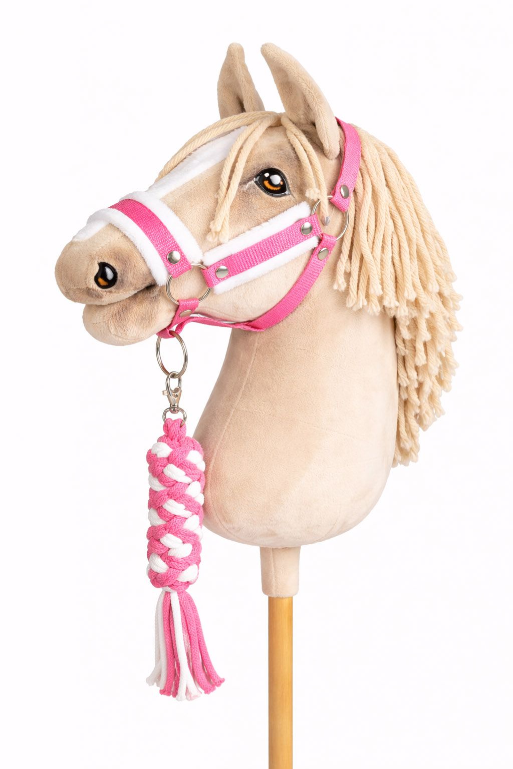 Set: Halfter mit Fell + Strick A3 — Hobby Horse Zubehör von Galoppherz