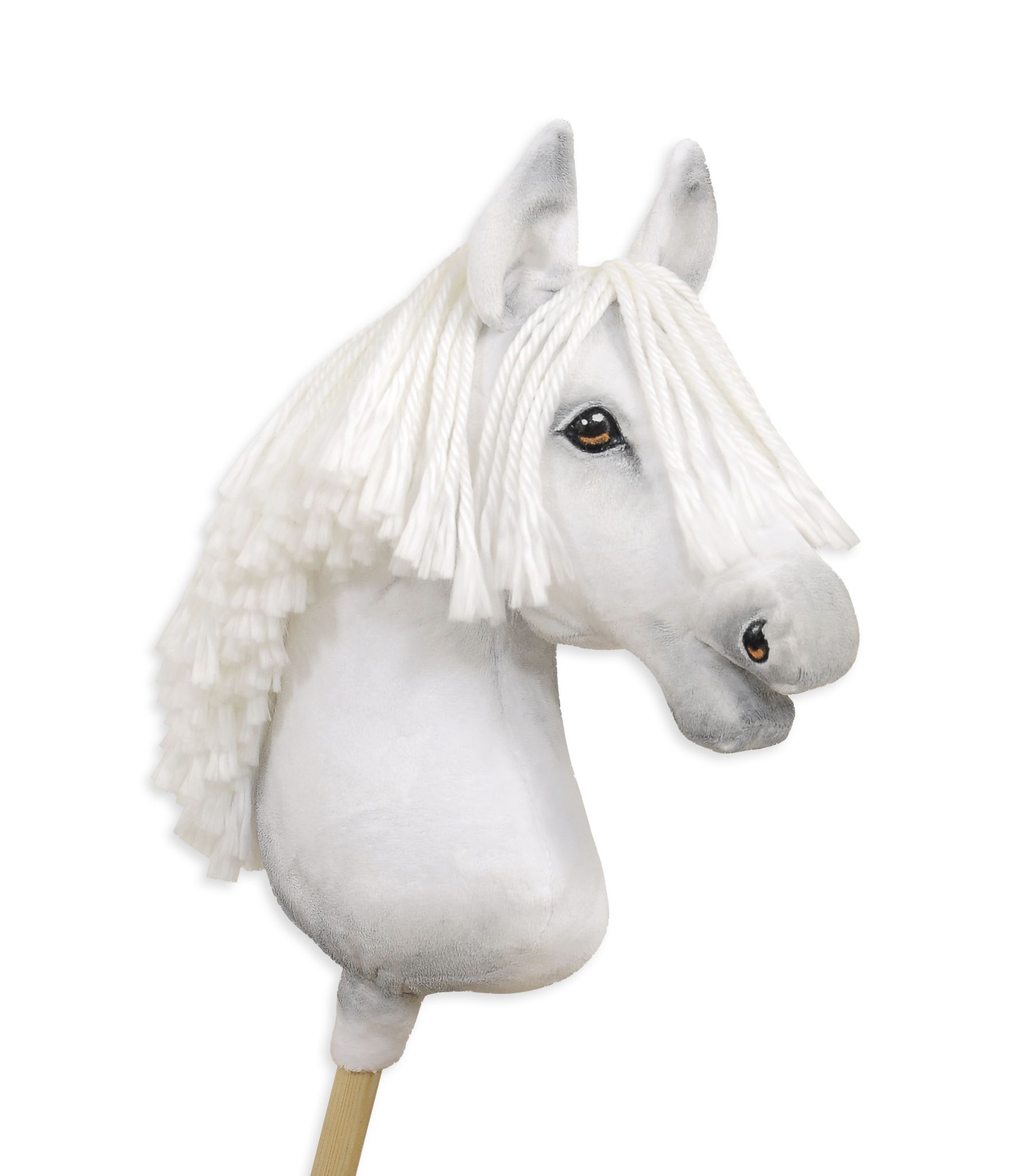 Hobby Horse Weiß — handgenähtes Steckenpferd